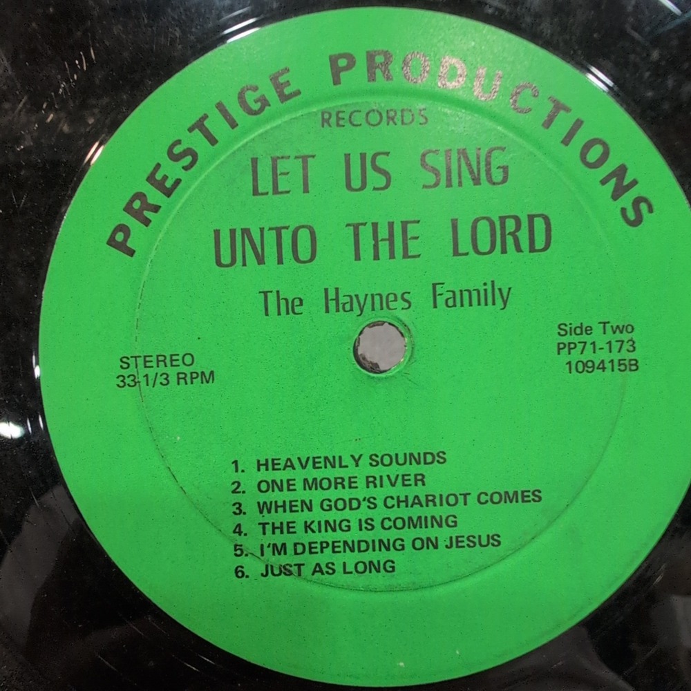 Haynes Family Let Us Sing Unto The Lord Vinyl LP Prestige‎ Productions PP71-173 - Picture 2 of 4